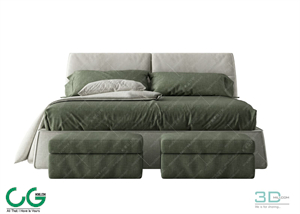 Modern Double Bed 54 3dsmax File