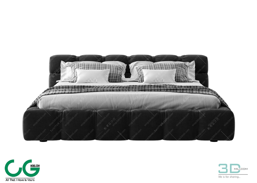 Modern Double Bed 69 3dsmax File