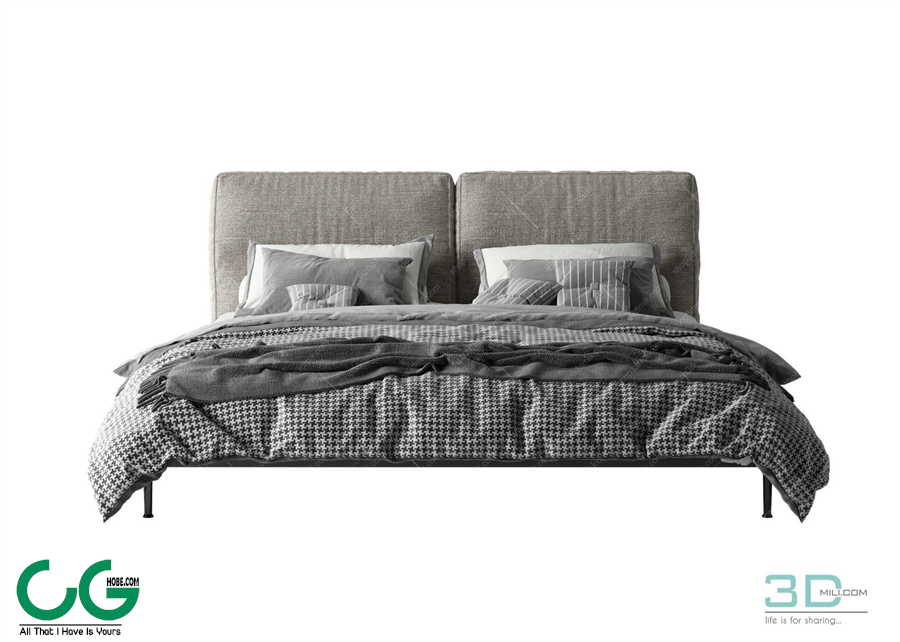 Modern Double Bed 90 3dsmax File