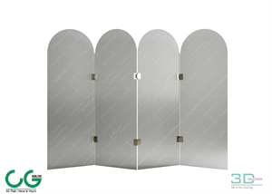 Modern folding screen partition 01 3D model