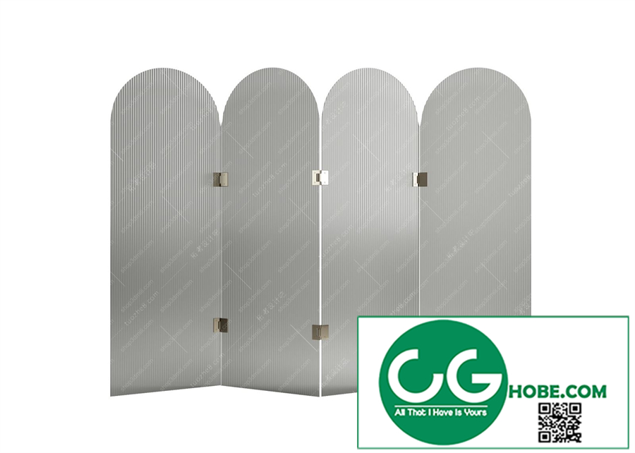 Modern folding screen partition 01 3D model