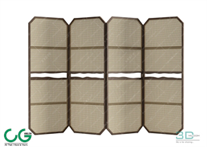 Modern folding screen partition 03 3D model