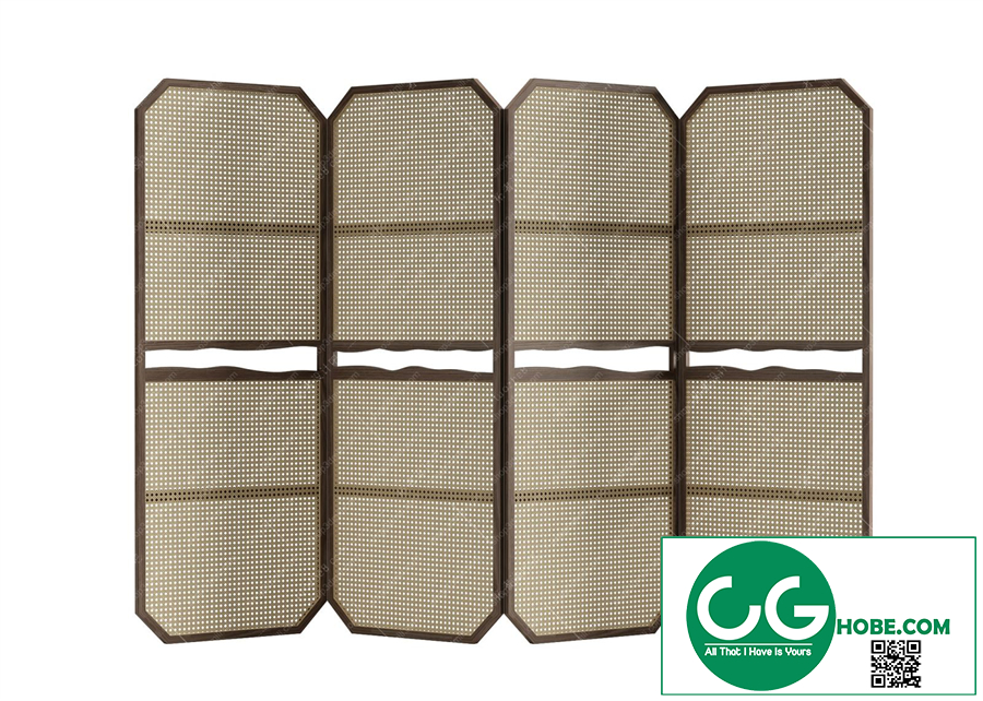 Modern folding screen partition 03 3D model