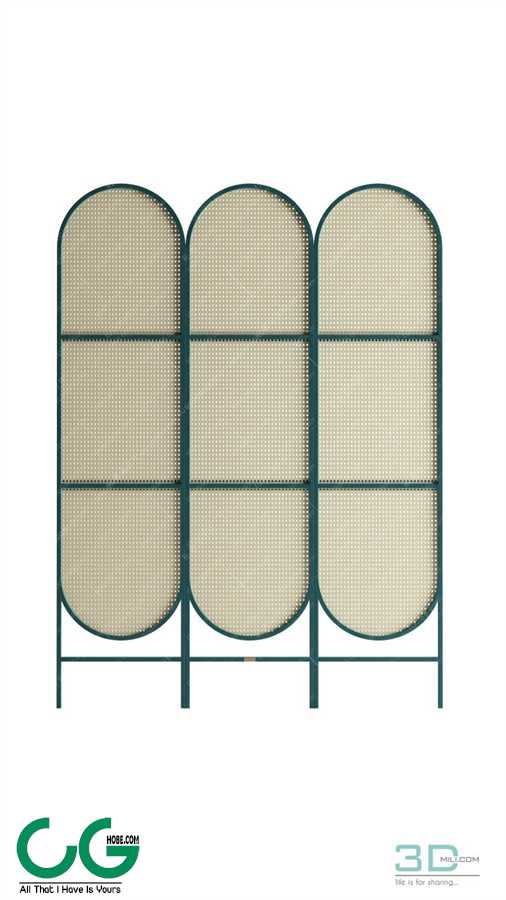 Modern folding screen partition 04 3D model