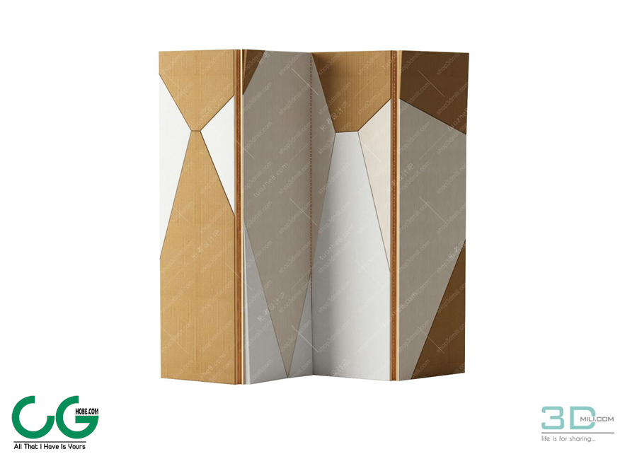 Modern folding screen partition 05 3D model