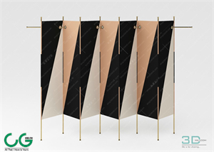 Modern folding screen partition 06 3D model