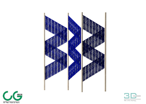 Modern folding screen partition 13 3D model