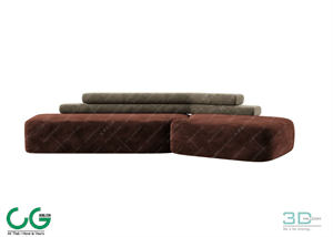 Multi-seat sofa 08 3D Model