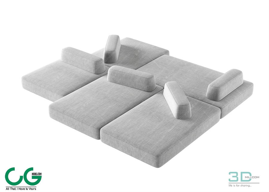 Multi-seat sofa 14 3D Model