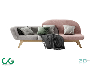 Multi-seat sofa 19 3D Model
