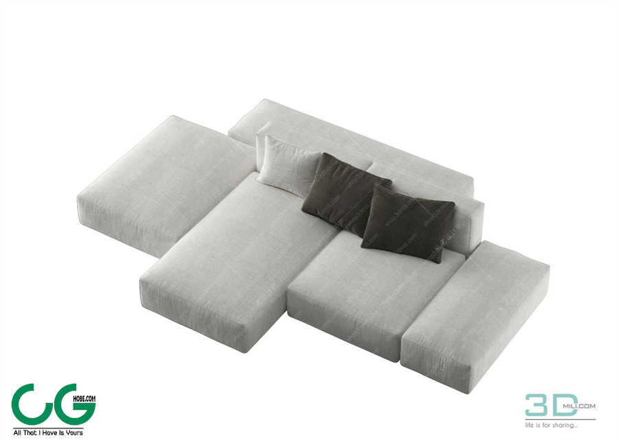 Multi-seat sofa 24 3D Model