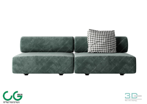 Multi-seat sofa 59 3D Model