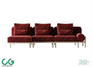 Multi-seat sofa 92 3D Model