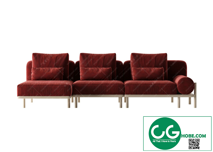 Multi-seat sofa 92 3D Model