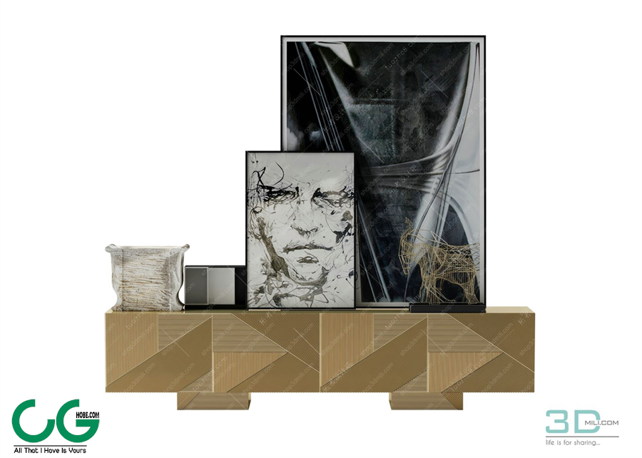 TV cabinet shelf 59 3dsmax File