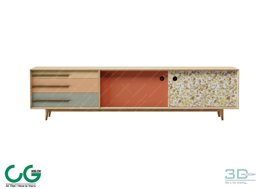 TV cabinet shelf 60 3dsmax File