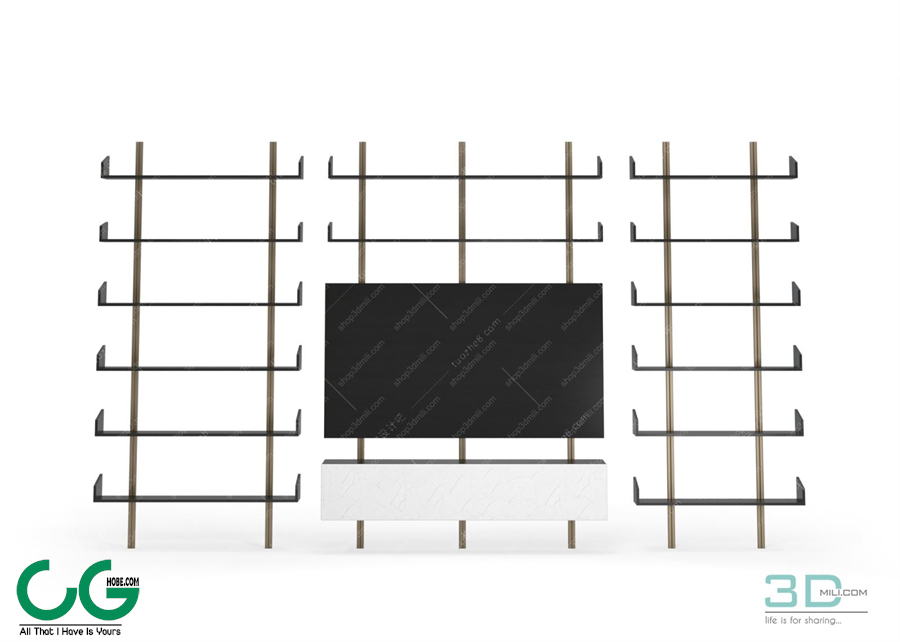 TV cabinet shelf 84 3dsmax File