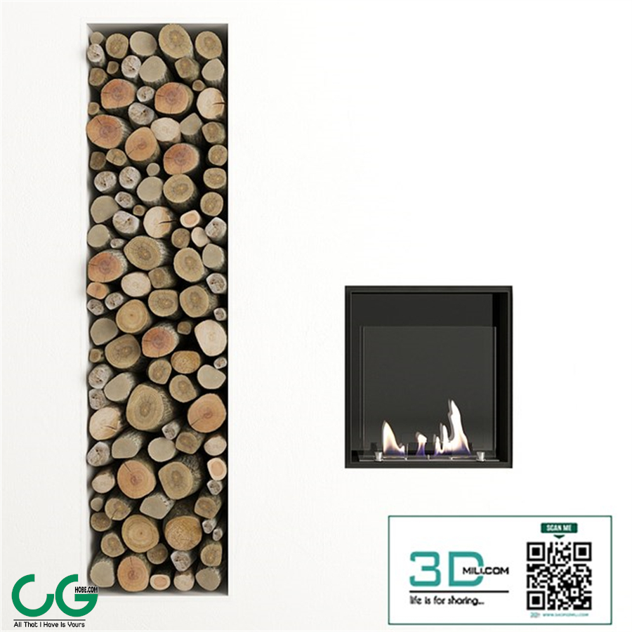 Fireplace and decor by Antonio Lupi