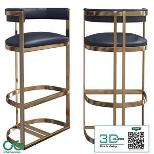 Calvin bar chair in ANTIQUE BRASS