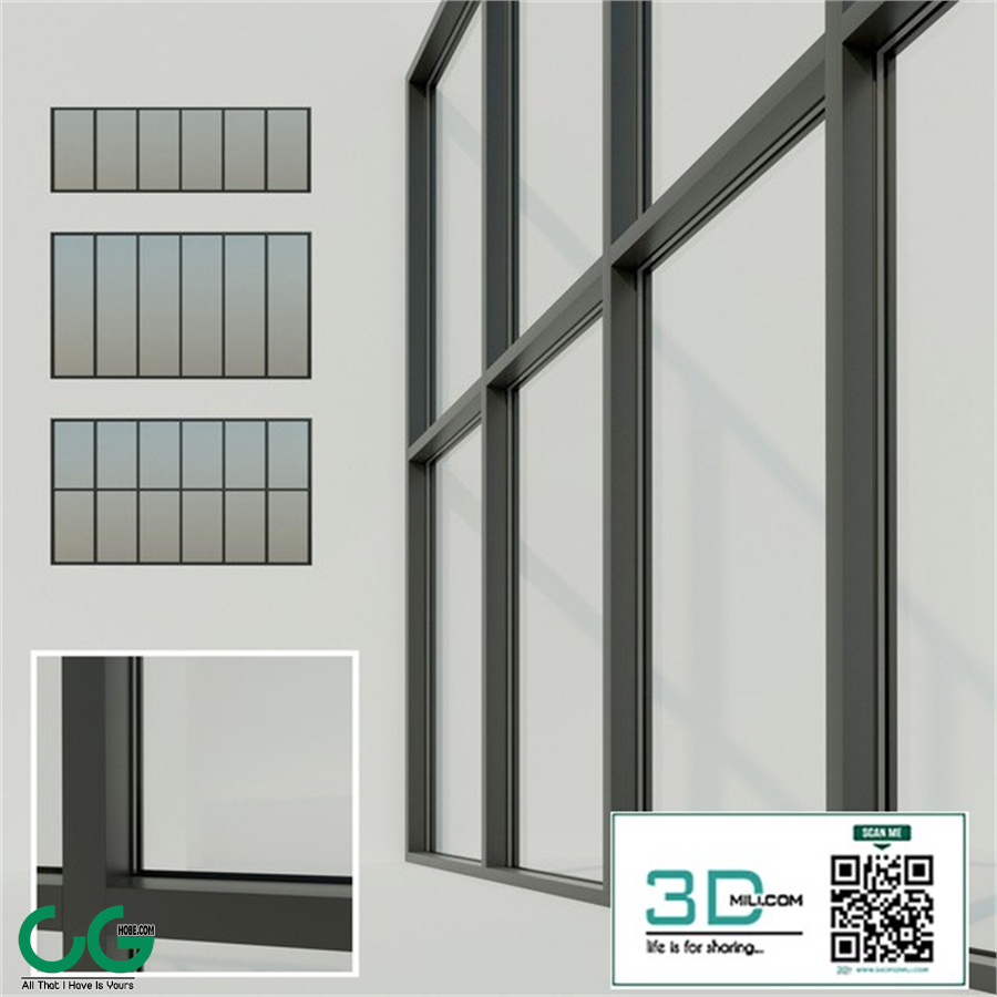 Panoramic glazing. Stained glass window