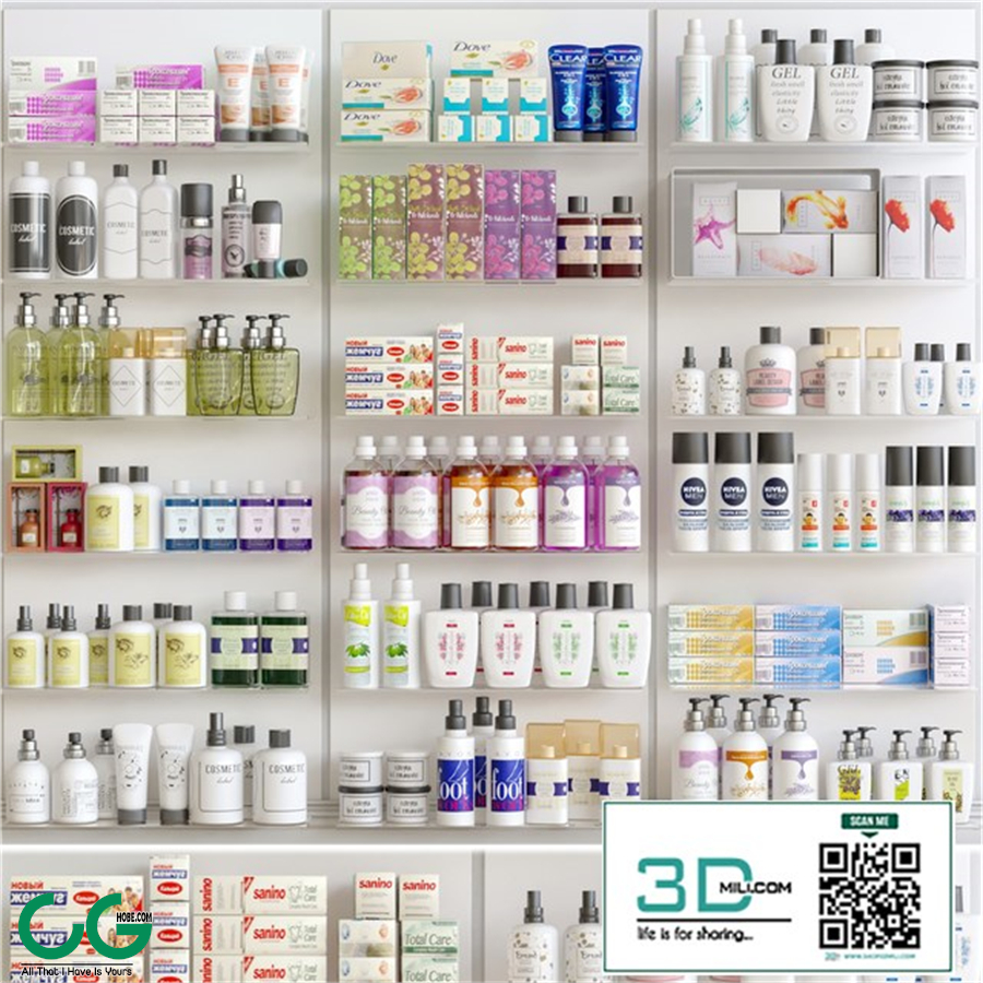 Showcase in a pharmacy with cosmetics 5