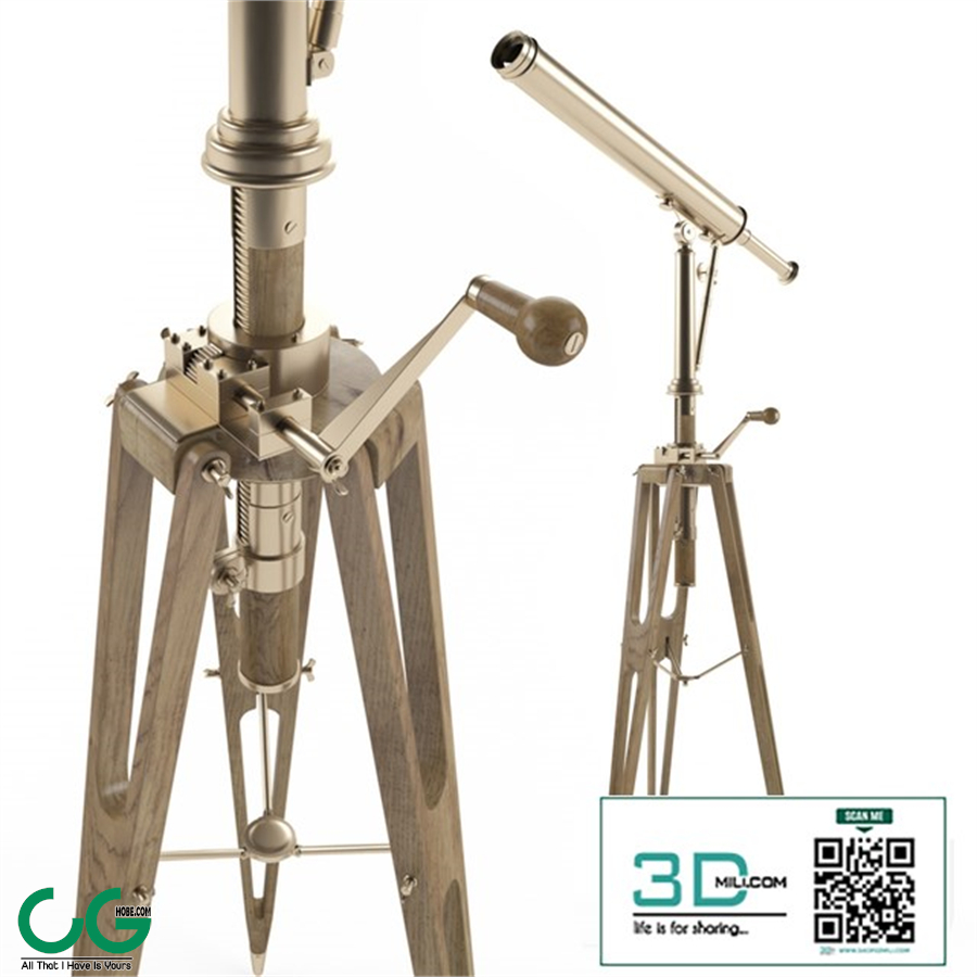 19th c parisian brass telescope
