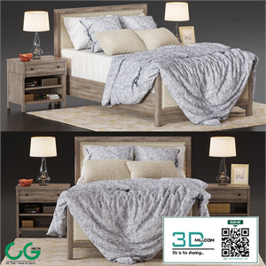 Bed Potterybarn Toulouse wood