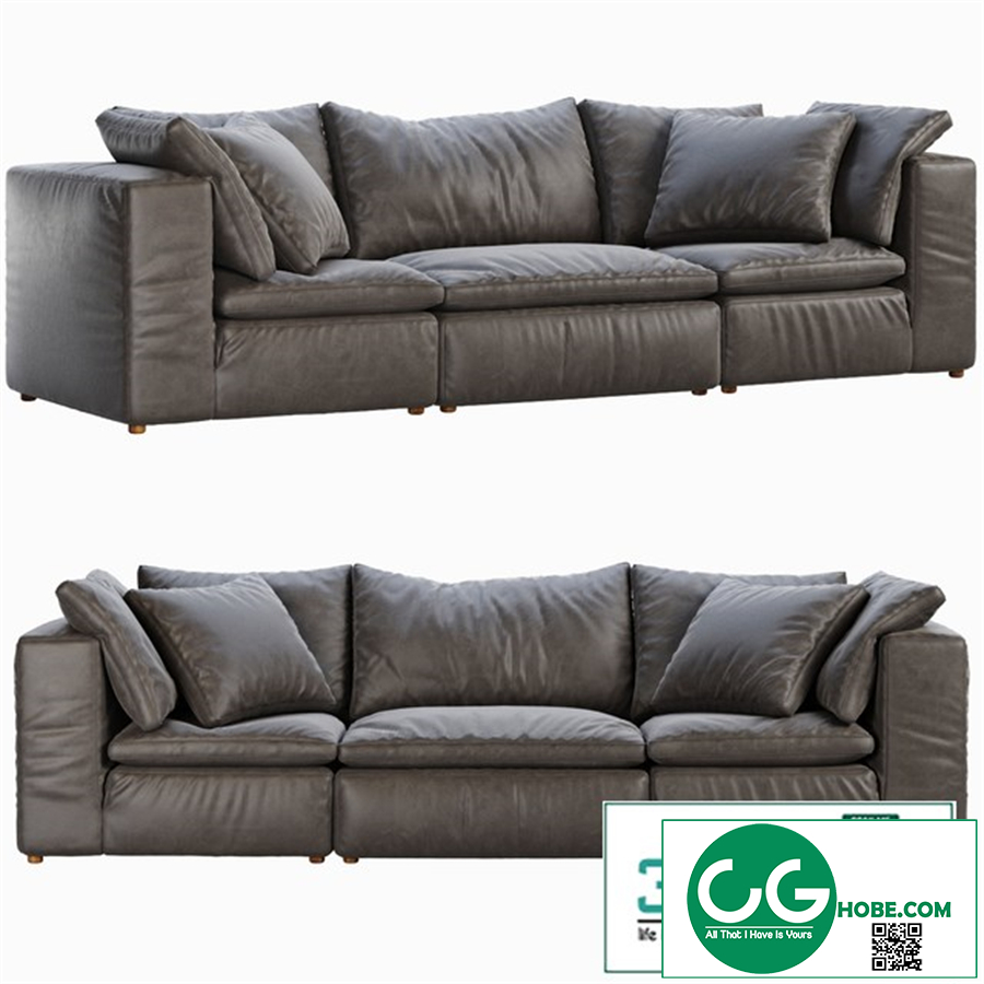 RH Cloud Modular Leather Sofa