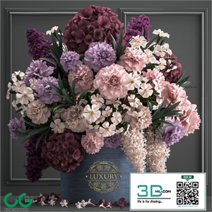 A bouquet of flowers in a gift box 87