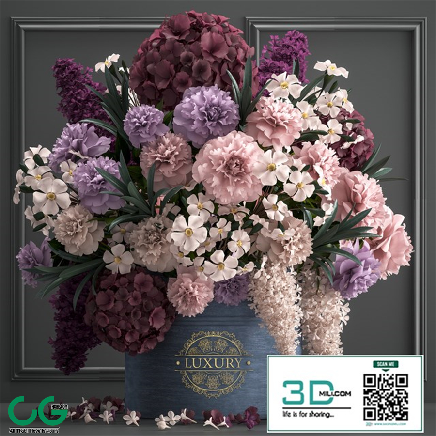 A bouquet of flowers in a gift box 87