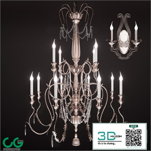John Richard Chandelier and Two-Light Sconce