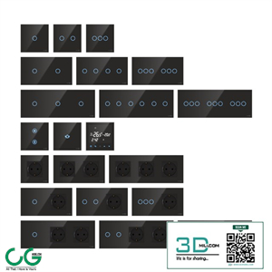 TouchMe sockets and switches - Black