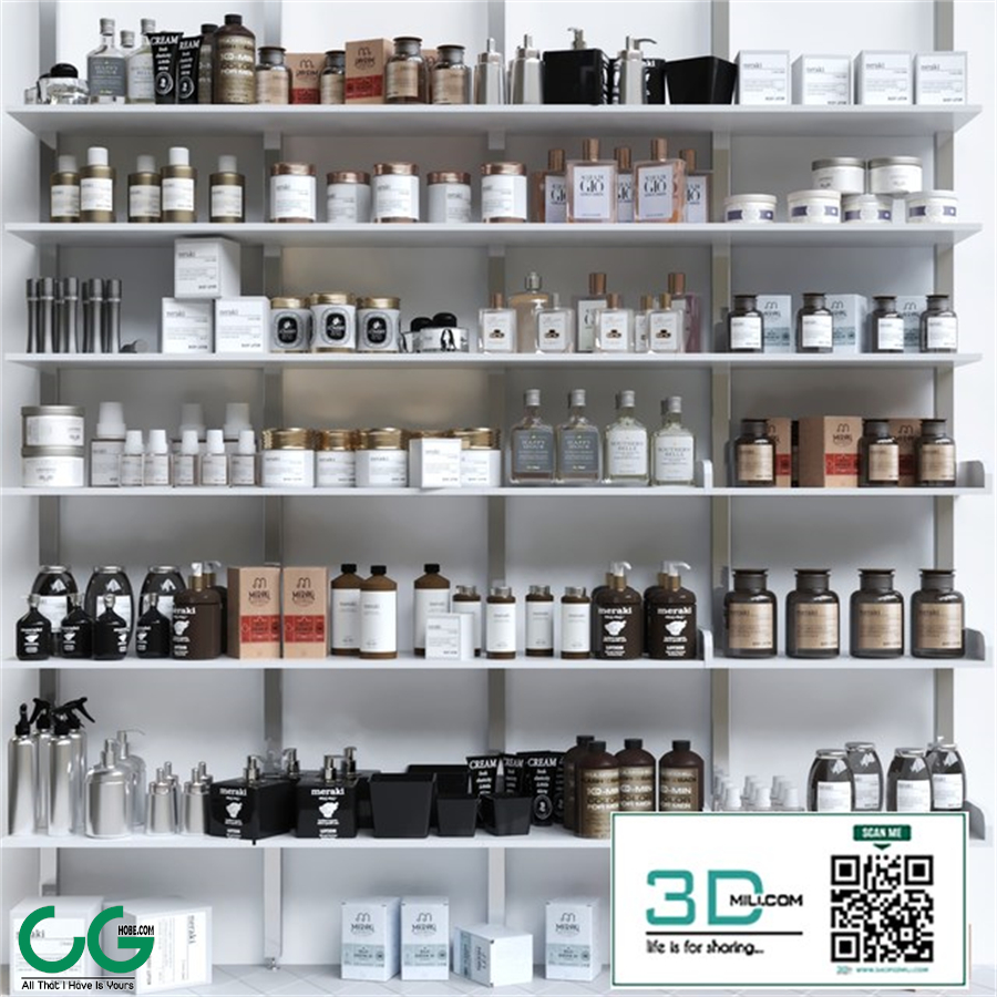 A large set of cosmetics for beauty salons and in the supermarket