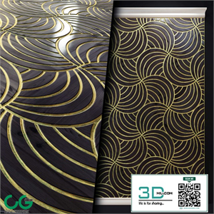 3d panel Dark wood  gold