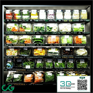 Shelves with vegetables