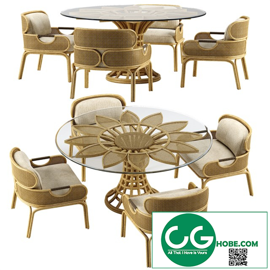 Mcguire Sunflower dining set