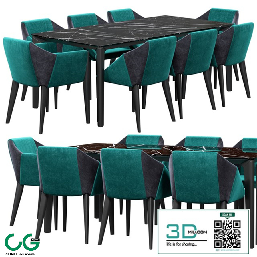 Bontempi Sveva chairs and Versus table