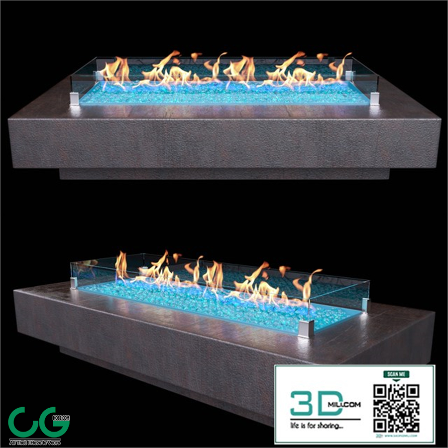 modern fireplace