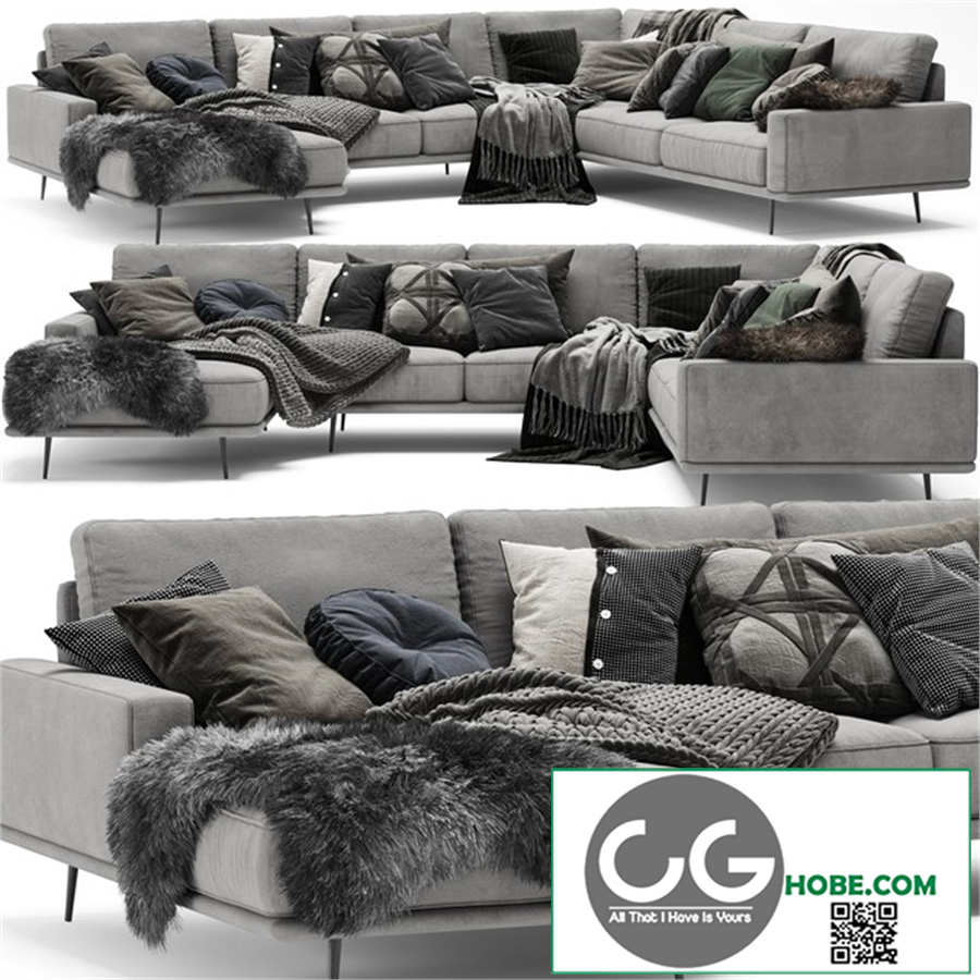 Scandinavian Set - BoConcept Carlton Sofa