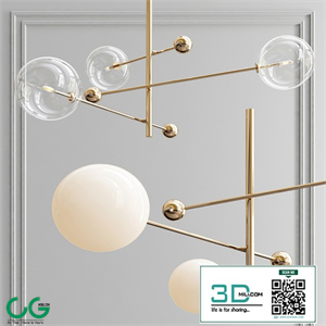 RD15 3 Arm Chandelier