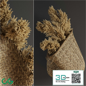 Pampas flower in hand basket