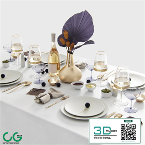 Tablesetting with Protea and palm