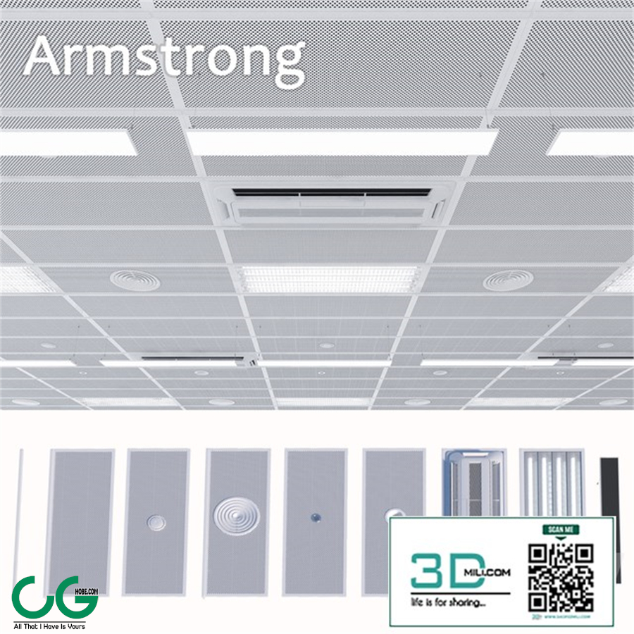 Armstrong ceiling system with a set of elements 2
