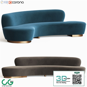 Freeform Curved Sofa Vladimir Kagan