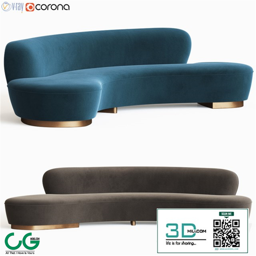 Freeform Curved Sofa Vladimir Kagan