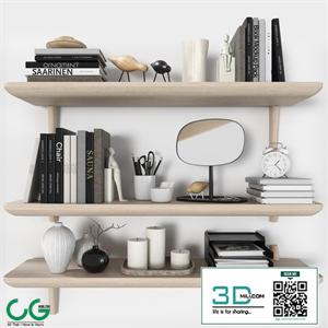 Shelves LISABO (IKEA) with decorative filling