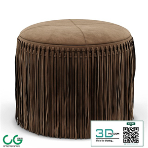 Wisteria Suede Boho Round Ottoman