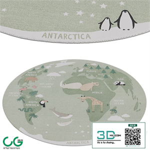 HM Home World map cotton rug