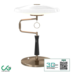 Enameled Metal and Satin Glass Table Lamp for Fontana Arte