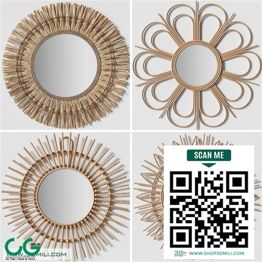Rattan mirrors
